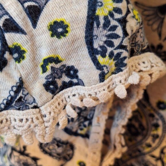 CATO Woman‎ Size 26/28W Top Pullover Tie Neck Tassel Short Sleeve Crochet Boho - Picture 5 of 12